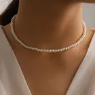 Элегантный белый чокер с имитацией жемчуга VAGZEB, ожерелье с большим круглым жемчугом, свадебное ожерелье для женщин, очаровательные модные украшения