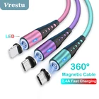 Магнитный зарядный кабель 3 в 1 Micro USB Type C, кабель для iPhone, Samsung, Xiaomi, Poco, Huawei, жидкий силикон, вращающийся, быстрая зарядка