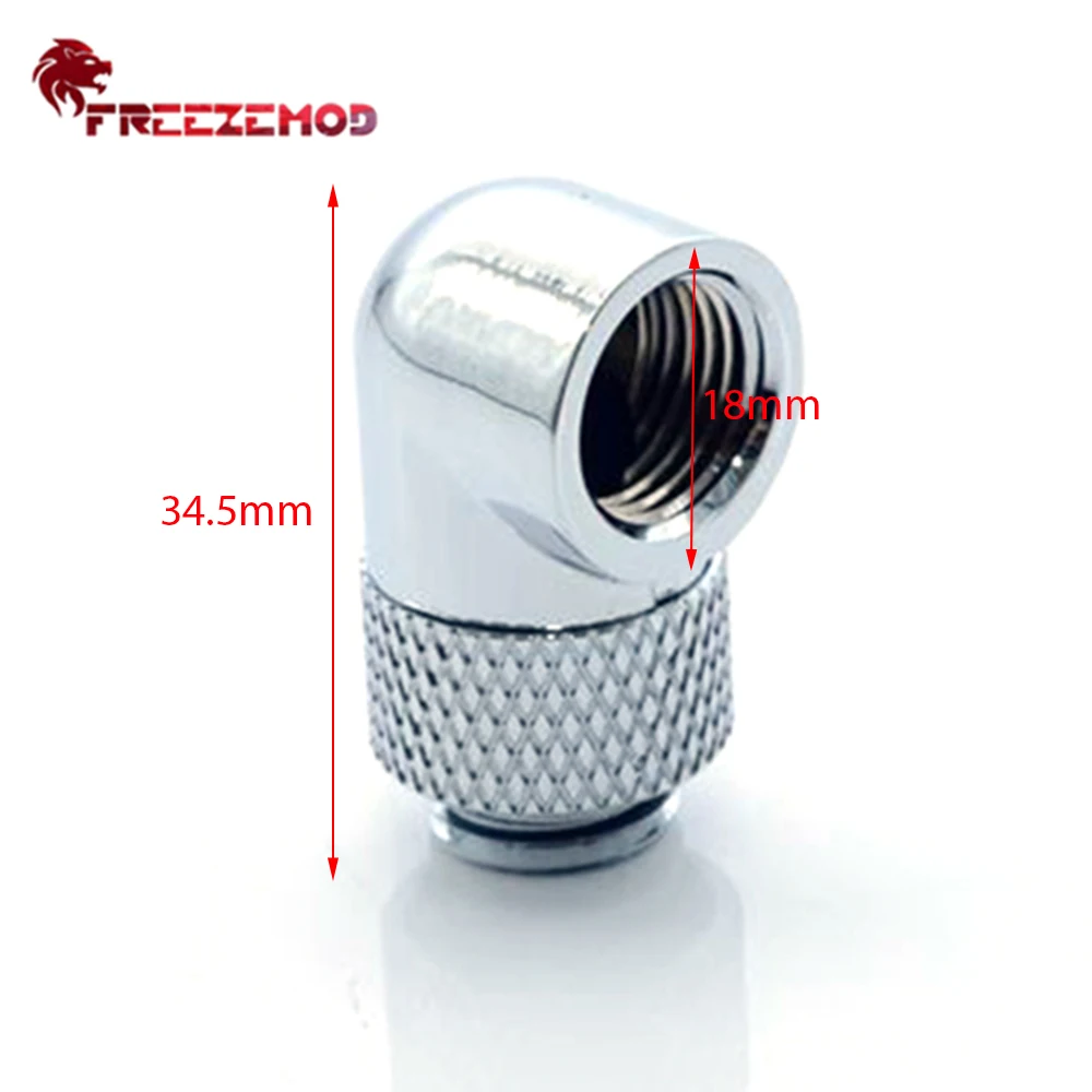 

FREEZEMOD G1/4 Thread 90 Degree Fitting Adapter 360 Degree Rotary PC Water Cooler Connector for Computer Cooling System