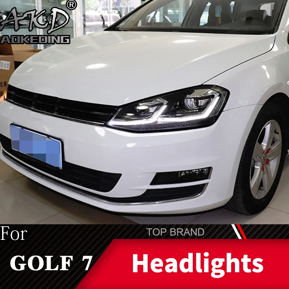 Передняя фара для VW Golf 7 MK7 головной светильник Гольф 5 r образный дизайн туман день