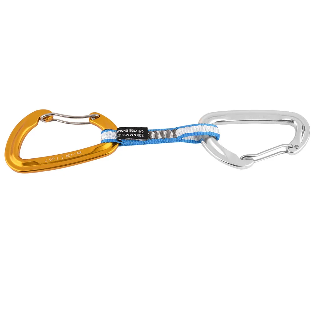 

24KN Outdoor Rock Climbing Rescue Carabiner Safety Lock D Buckle Yellow + Silver