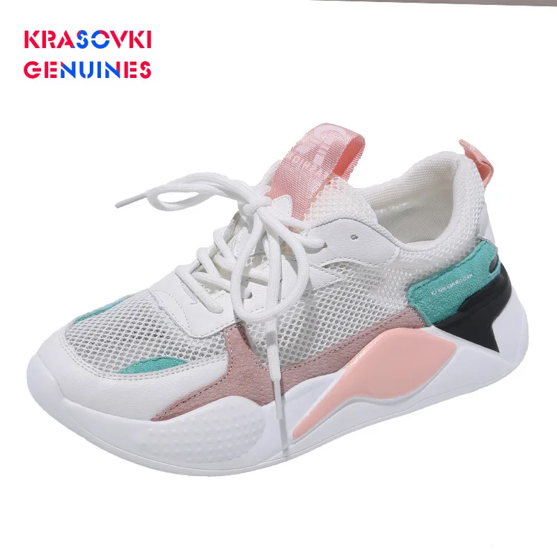 Krasovki Genuines/женские кроссовки сезон осень модные с круглым носком Прямая поставка