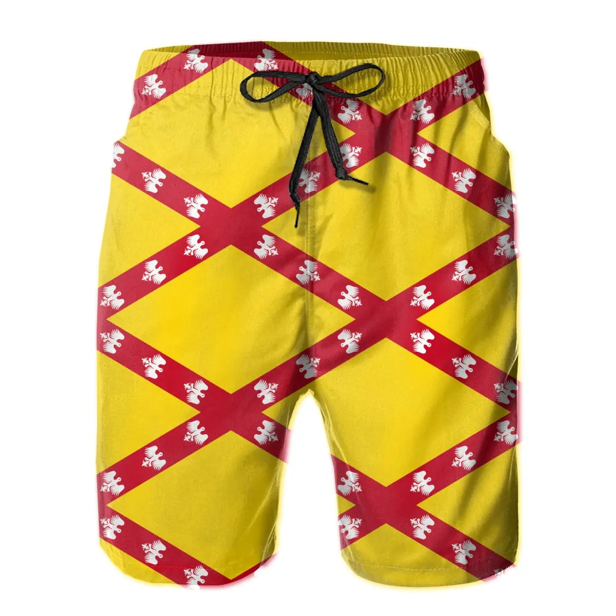 

Summer Men Causal Short Breathable Quick Dry Graphic Flags of the regions of France basketball Flag Of Lorraine Hawaii Pants