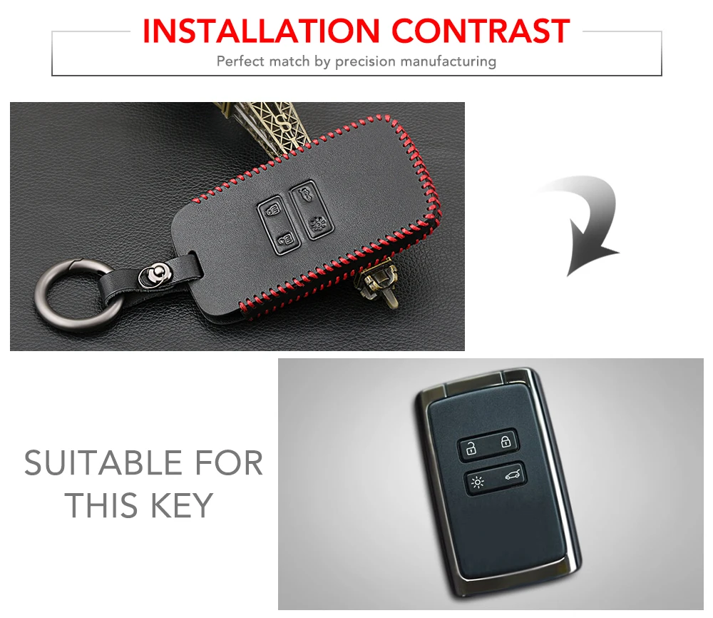 Кожаный чехол для автомобильных ключей Renault Duster Clio DACIA плоскость Logan Sandero Modus Megane