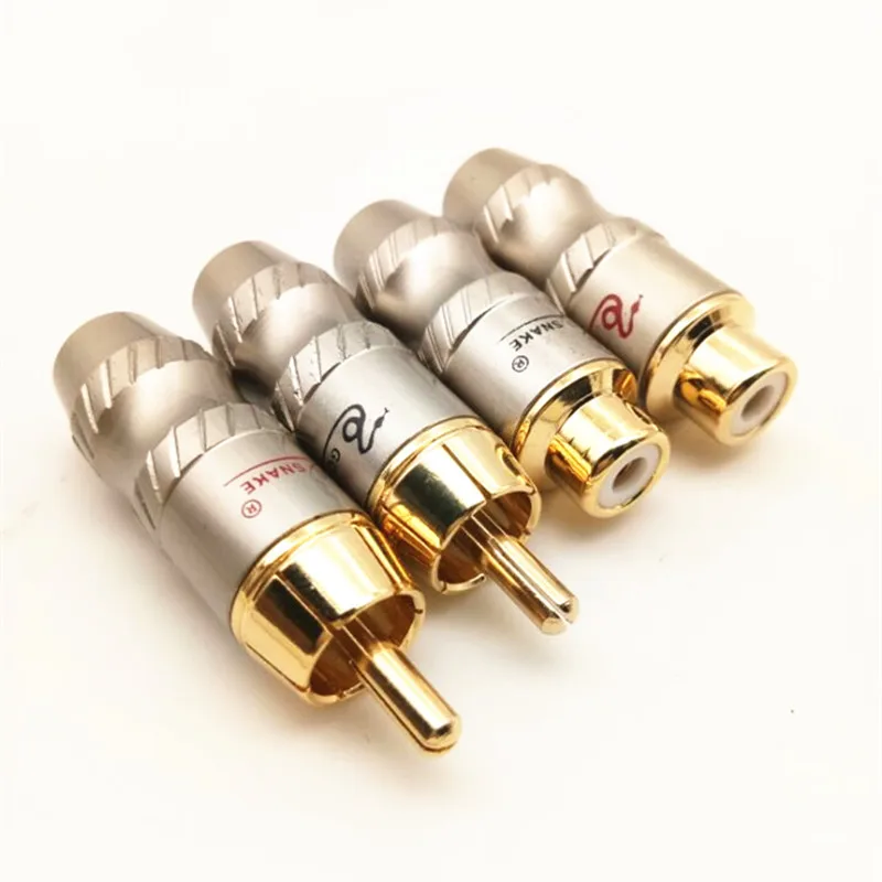 

20 шт., медные позолоченные Аудиоразъемы, RCA папа/RCA мама