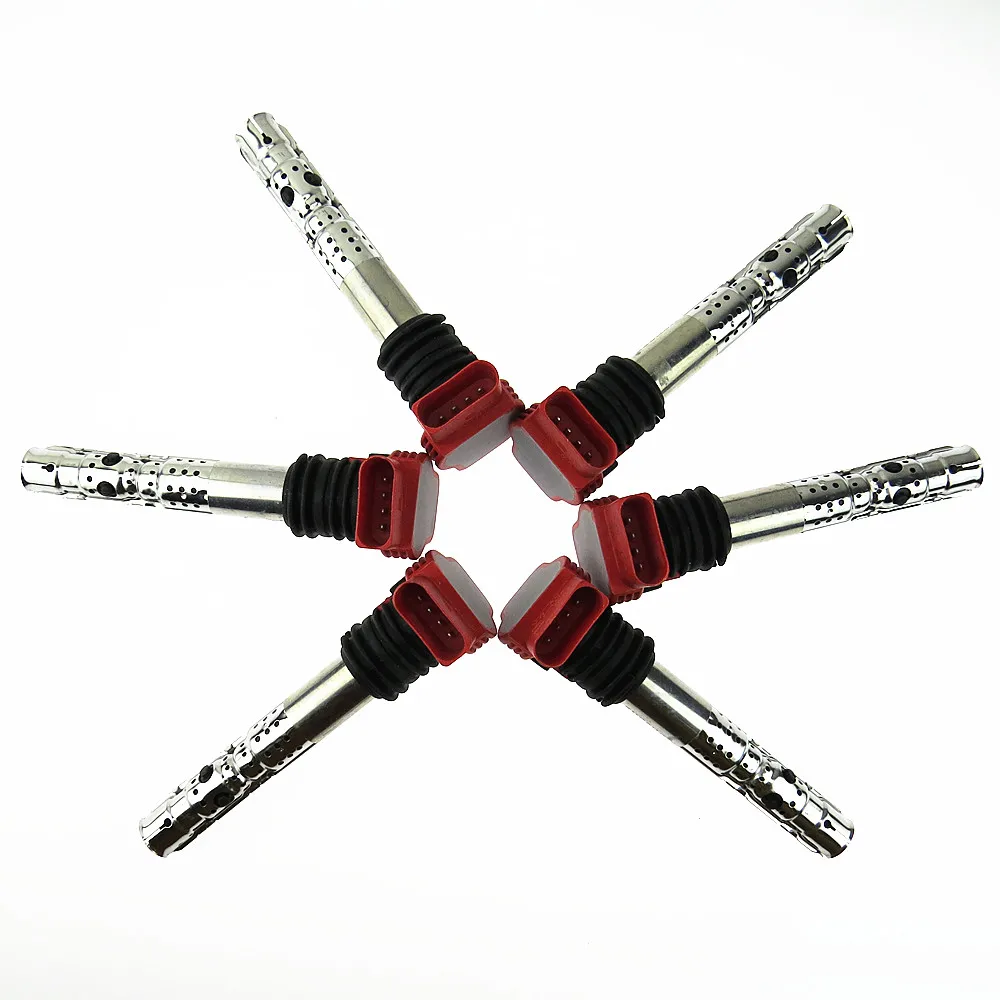 SCJYRXS 6 шт красные катушки зажигания высокого напряжения Свеча 06C905115L 06C 905 115L 115 L для