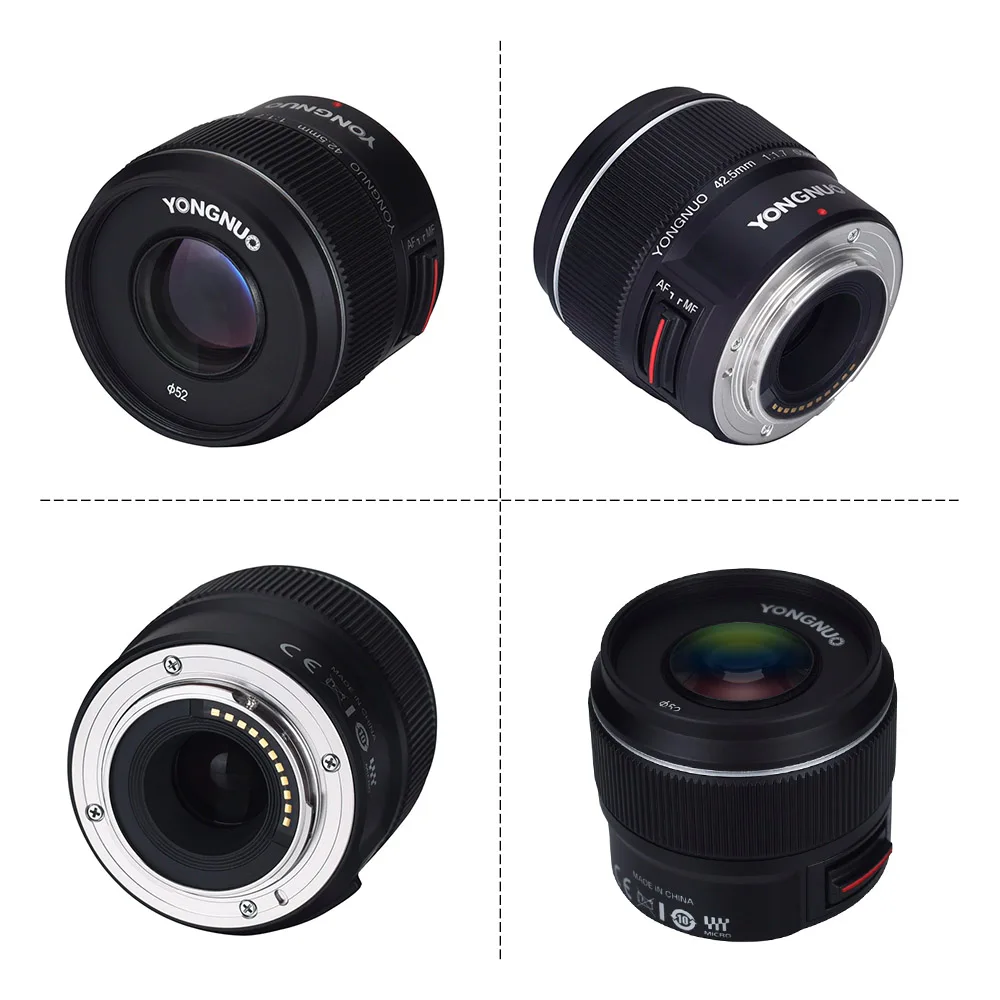 YONGNUO yn42.5мм F1.7M Большая диафрагма Автофокус/объектив ручной фокусировки для M4/3