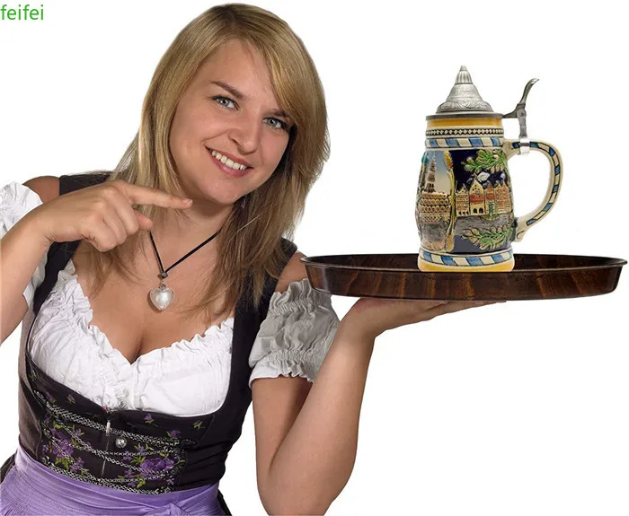 

German Beer Stein Mug Large Capacity Retro Ceramic Beer Mugs Handmade Cup Germany Tankard Glass Mug 600ml Best Fathers Mens Gift