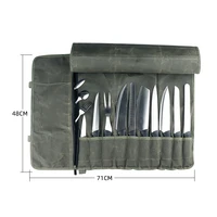 waxed canvas cooking portable durable storage chef knife set cooking chef knife bag roll bag carry case bag