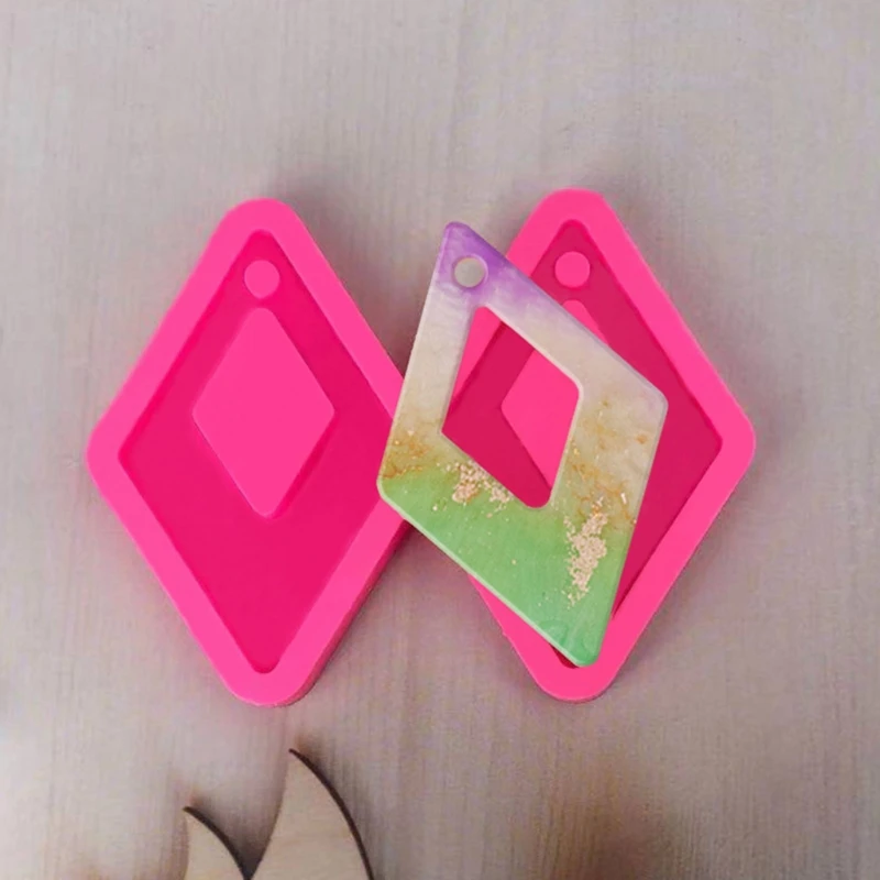 

T8DE 4 Pcs DIY Crafts Earrings Epoxy Resin Mold Ear Pendant Casting Silicone Mould
