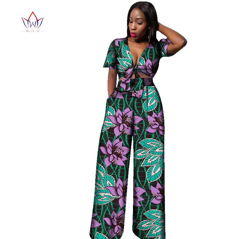 Костюм женский хлопковый с Африканским принтом комплект из 2 предметов короткий