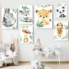 Панда Ленивец слон коала Лев настенная Картина на холсте скандинавский постер для детской комнаты в стиле бохо настенные картины декор для детской комнаты