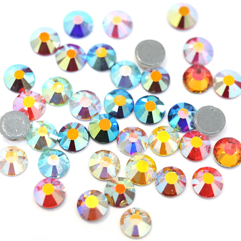 SS6 SS10 блестящие стразы для горячей фиксации 1440 шт./упак. прозрачные не требующие