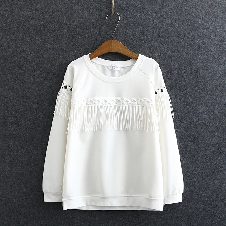 Женская однотонная Толстовка свободного покроя с длинным рукавом |