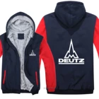 Зимние толстовки с капюшоном для Трактора Deutz Fahr, Мужское пальто на молнии, флисовое утепленное пальто Deutz Fahr, толстовка для трактора, пуловер