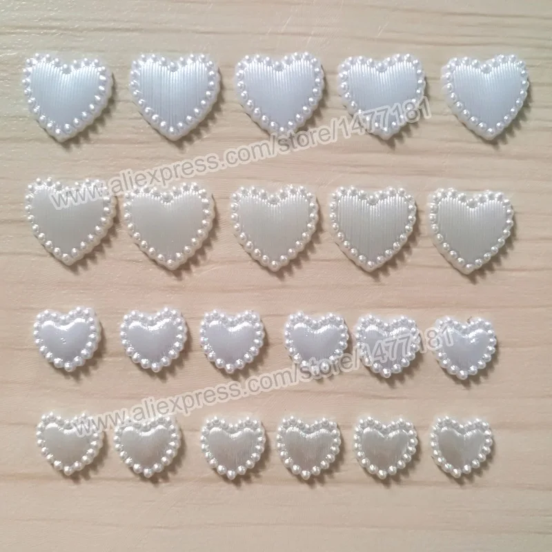 100 шт Белый слоновой кости 10 мм 15 выложенный бисером сердце жемчуг украшения