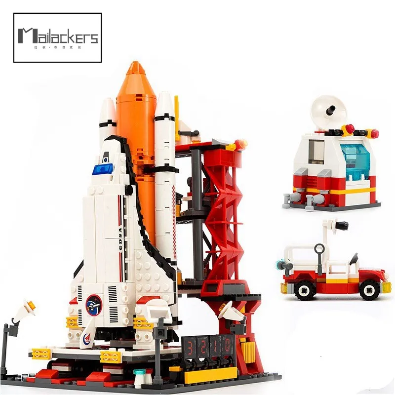 

679 PCS City Aerospace Rocket Launch Center Architecture Building Blocks Model Astronaut Ideas Figures Bricks STEM Toys For Kids