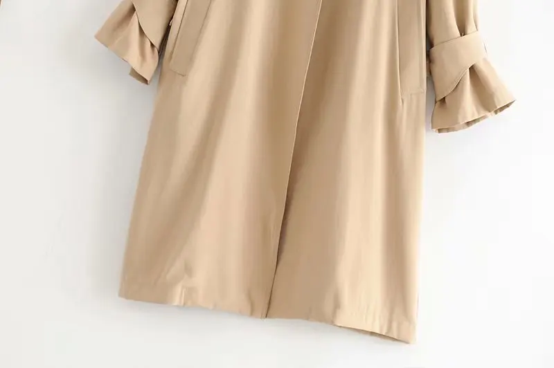 

Women Clothes 2019 New Fashion Mid-long Trench Coat Women Khaki Slim Belt Cloak Mujer Windbreaker Female Solid Color Long Sleeve