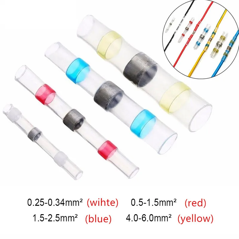 

10PCS Waterproof Solder Seal Sleeve Tube Splice Terminals Heat Shrink Electrical Wire Connector Butt Connectors Kit Assortment