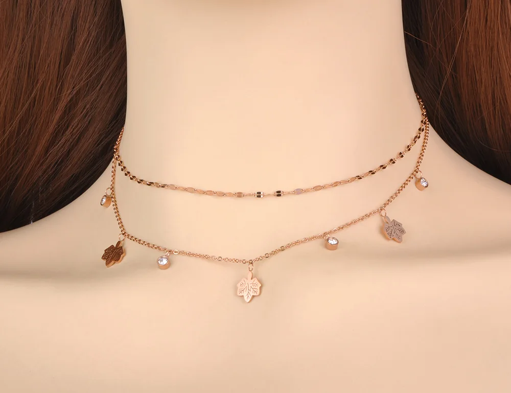 Женское Двухслойное колье ZooMango чокер из нержавеющей стали в богемном стиле с