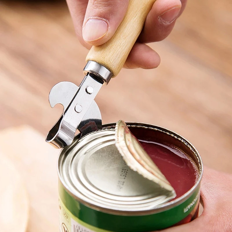 

Stainless Steel Professional Kitchen Tool Safety Hand-Actuated Can Opener Side Cut Easy Grip Manual Opener Knife For Cans Lid