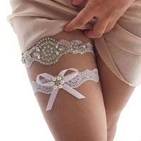 sparkly crystals beading bridal garter elastic lace garter sexy thigh ring prom cosplay bridesmaid dress wedding accessories