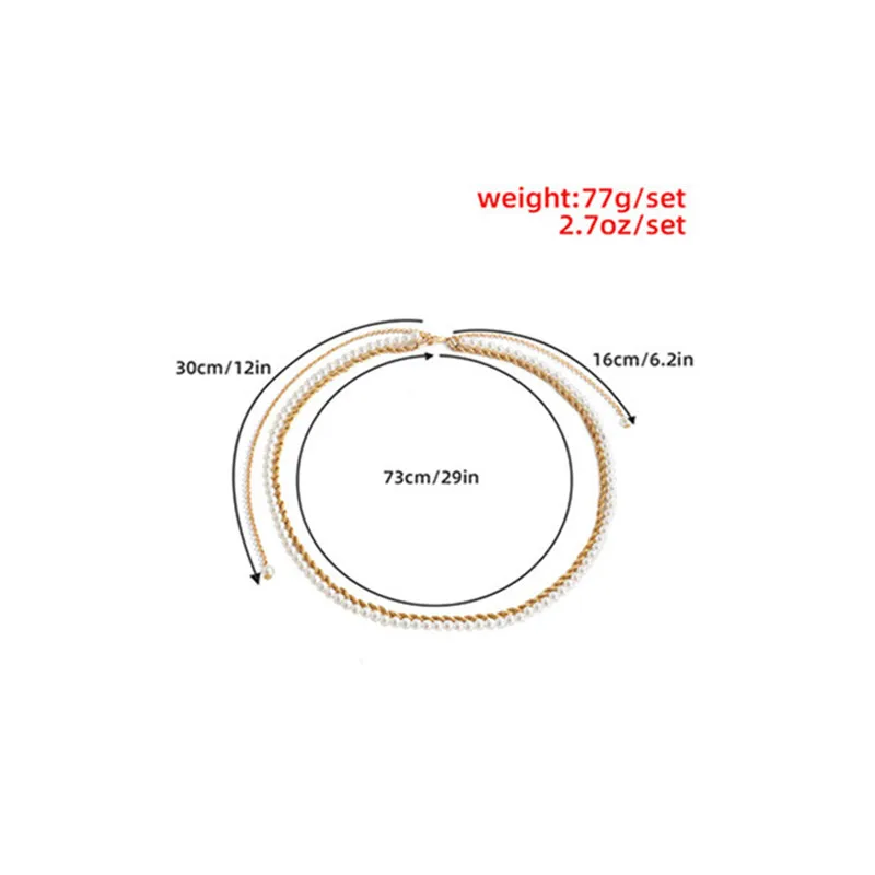 

New Korean Version Simple Retro Multi Layer Chain Imitate Pearl Body Chain Female Casual All-match Dress Waist Chain Accessories