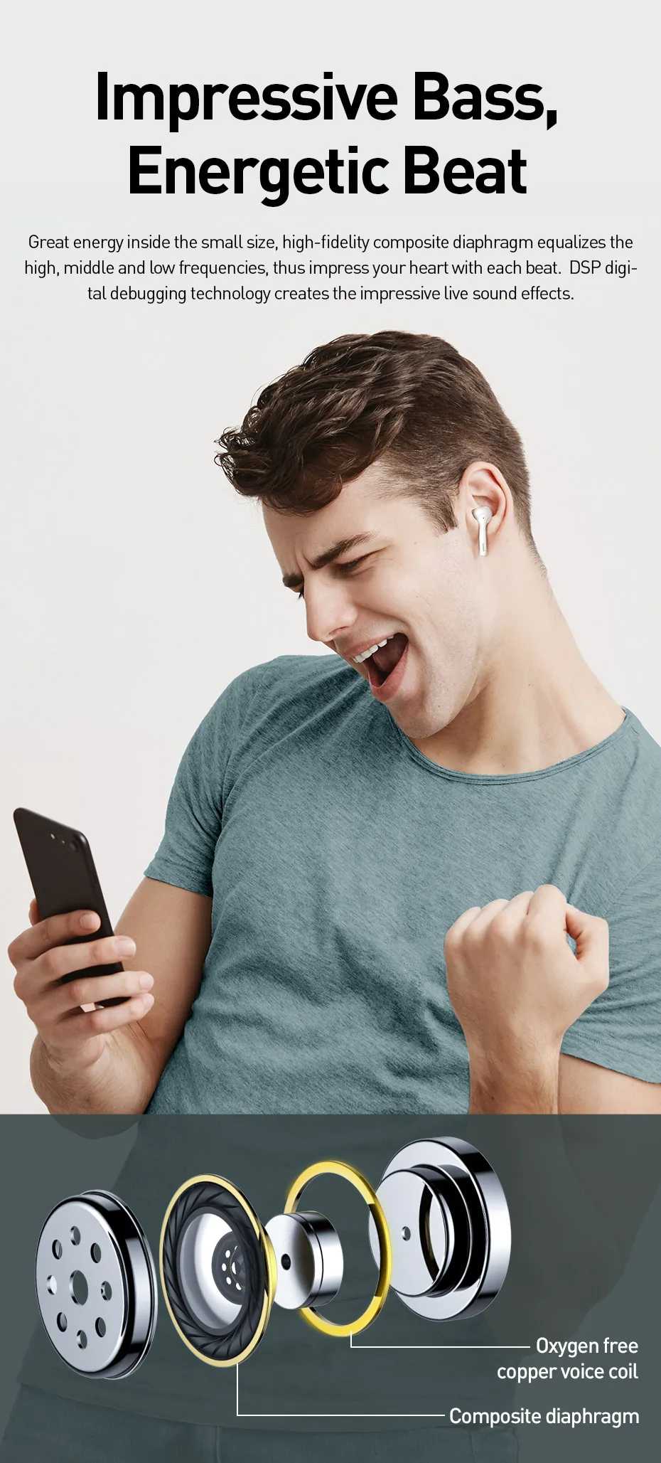 Baseus W07 Bluetooth наушники TWS беспроводные Bluetooth наушники 3D стерео Спортивные Беспроводные наушники с двойным шумоподавлением микрофоном