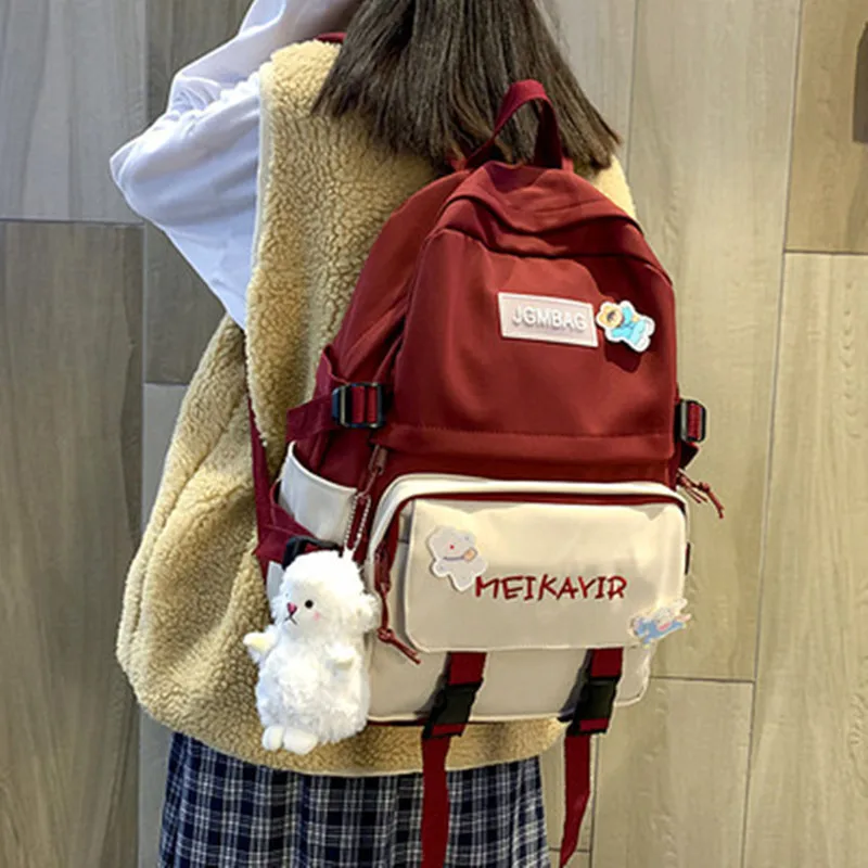 

2021 Модный женский рюкзак с защитой от кражи, нейлоновый рюкзак, милая школьная сумка для учеников, Повседневная сумка для книг для девочек-п...