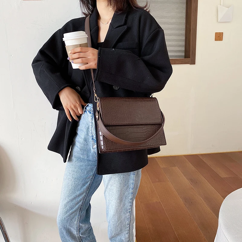 Bolsos Mujer винтажная сумка через плечо из кожи аллигатора для женщин роскошные сумки женские сумки дизайнерские женские сумки через плечо с цепочкой