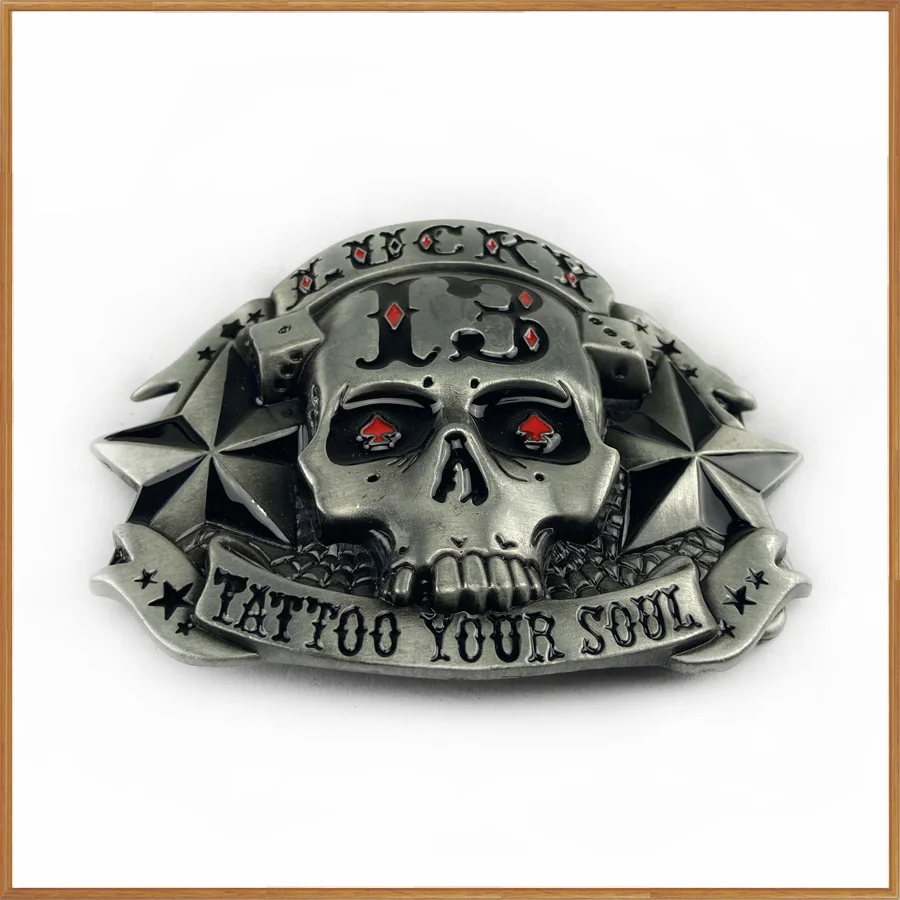 Пряжка для ремня из цинкового сплава с черепом на удачу 13 ковбойская Подарочная