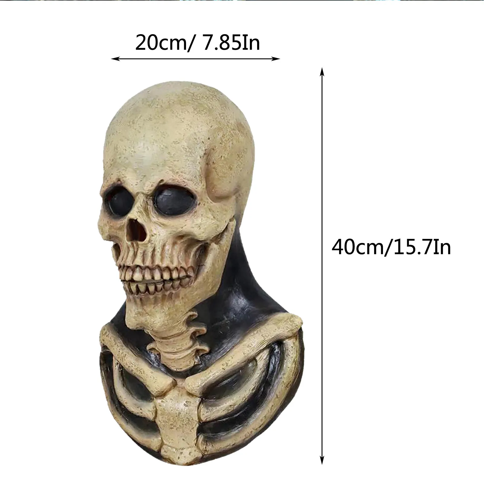 

New Horror Decoration Full Head Skull Mask Skull Grimace Head Tricky Party Supplies Novelty Scary Cosplay Prop Halloween Mask