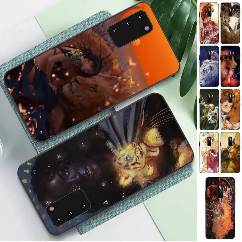 

Yinuoda Animal Lion Tiger Girls Phone Case for Samsung S10 21 20 9 8 plus lite S20 UlTRA 7edge