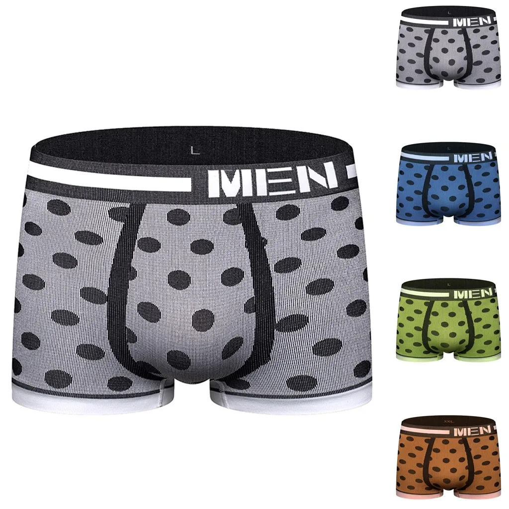 Сексуальное мужское нижнее белье мужские трусы мягкие с принтом трусики шорты