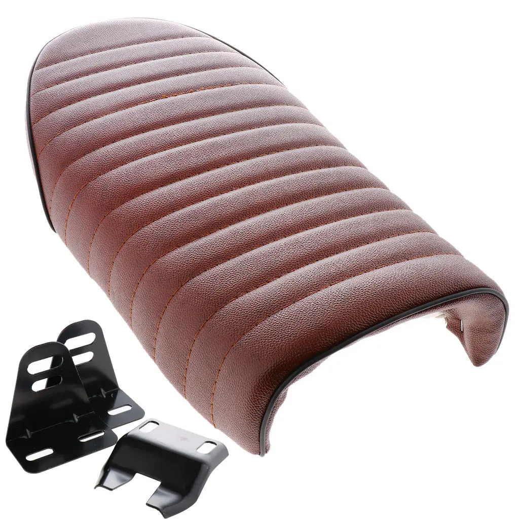 Universal Cafe Racer Seat Leatherette Flat Vintage Cushion Saddle for Honda CG125 |