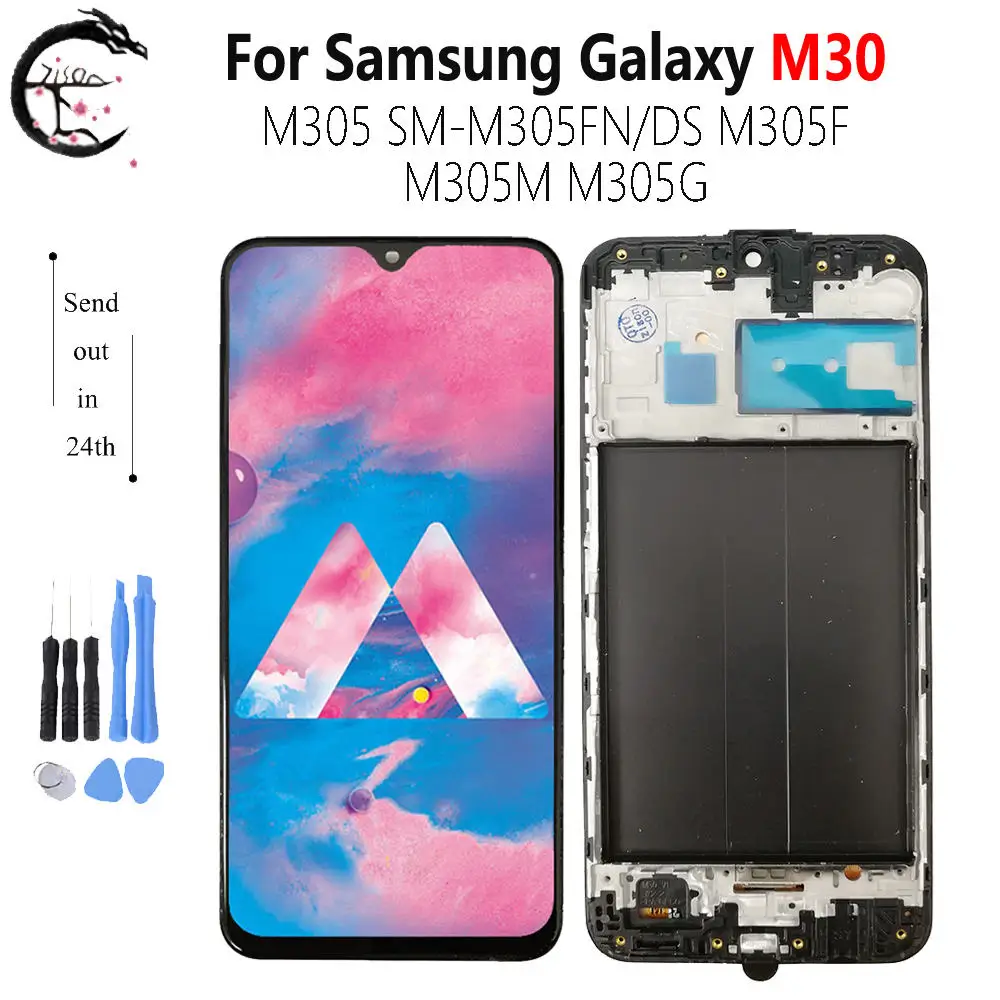 ЖК-дисплей для Samsung Galaxy M30 2019 M30 M305 M305F M305DS дисплей с рамкой сенсорный экран дигитайзер в сборе запасные части протестированы