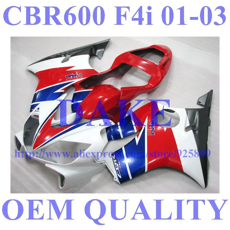 

Injection Fairing kits for Honda CBR600F4i 2001 2002 2003 CBR600 01-03 CBR600 F4i 03 02 01 F4i #1676X yellow blue white black