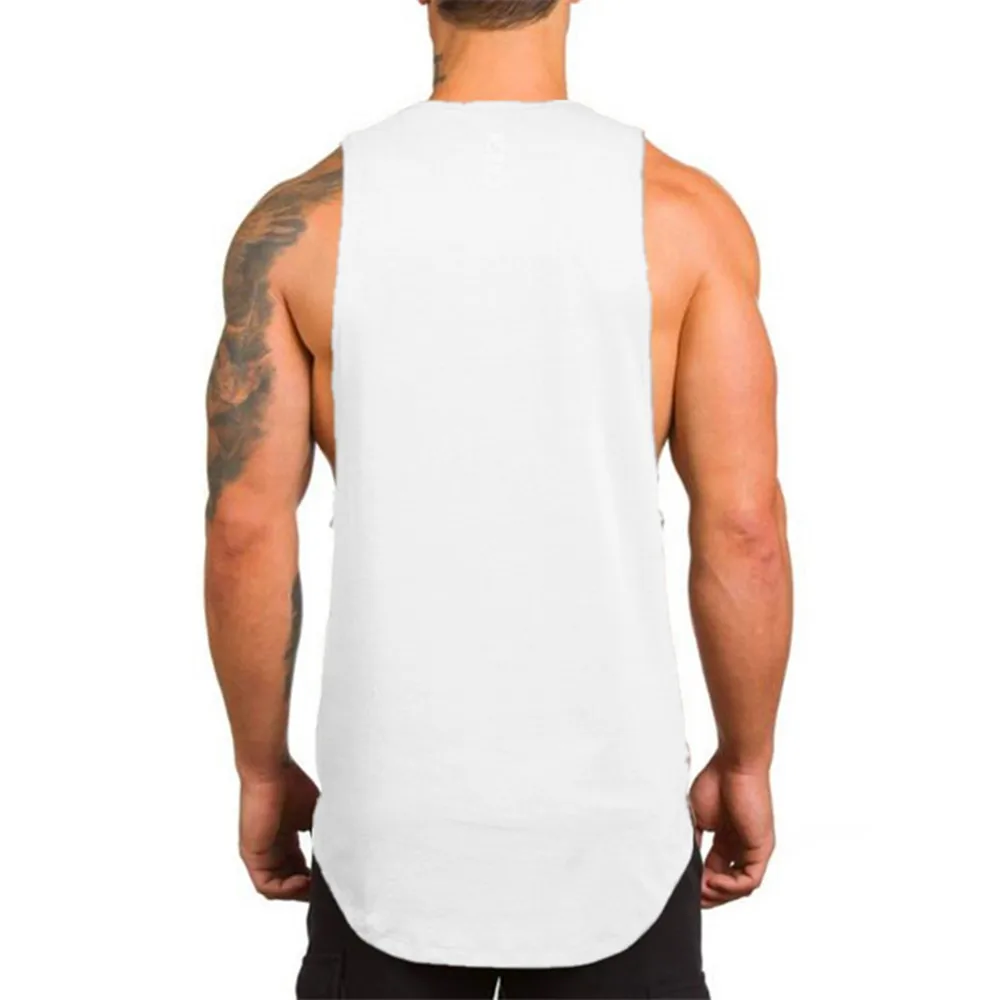

Men's Gyms Cotton Bodybuilding Fitness Muscle Sleeveless Singlet T-shirt Top Vest Tank Singlet Fitness Vest Men Tank Tops