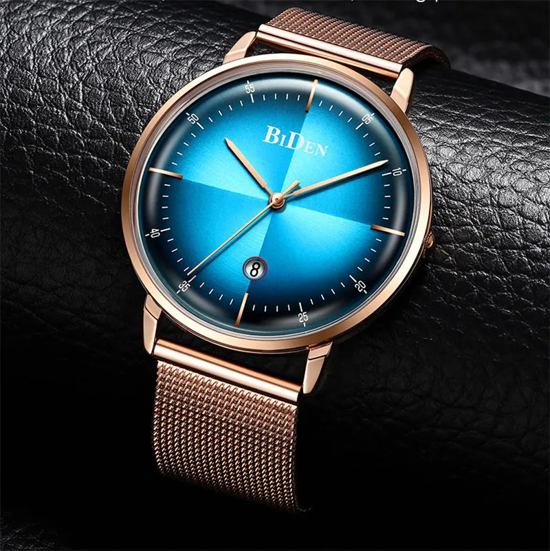 2019 Модные королевские синие квадратные дизайнерские кварцевые мужские часы с