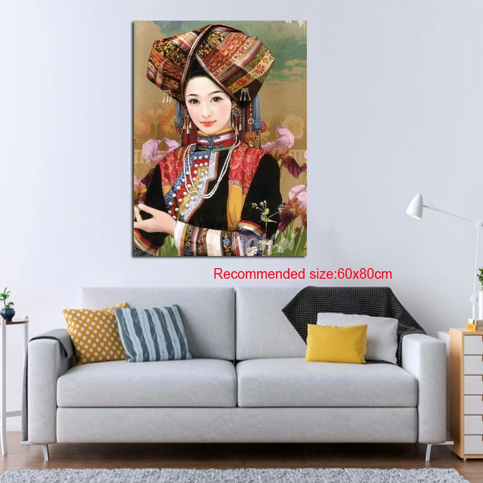 Diy Алмазная картина женское платье и аксессуары из Китая 56 этнические группы