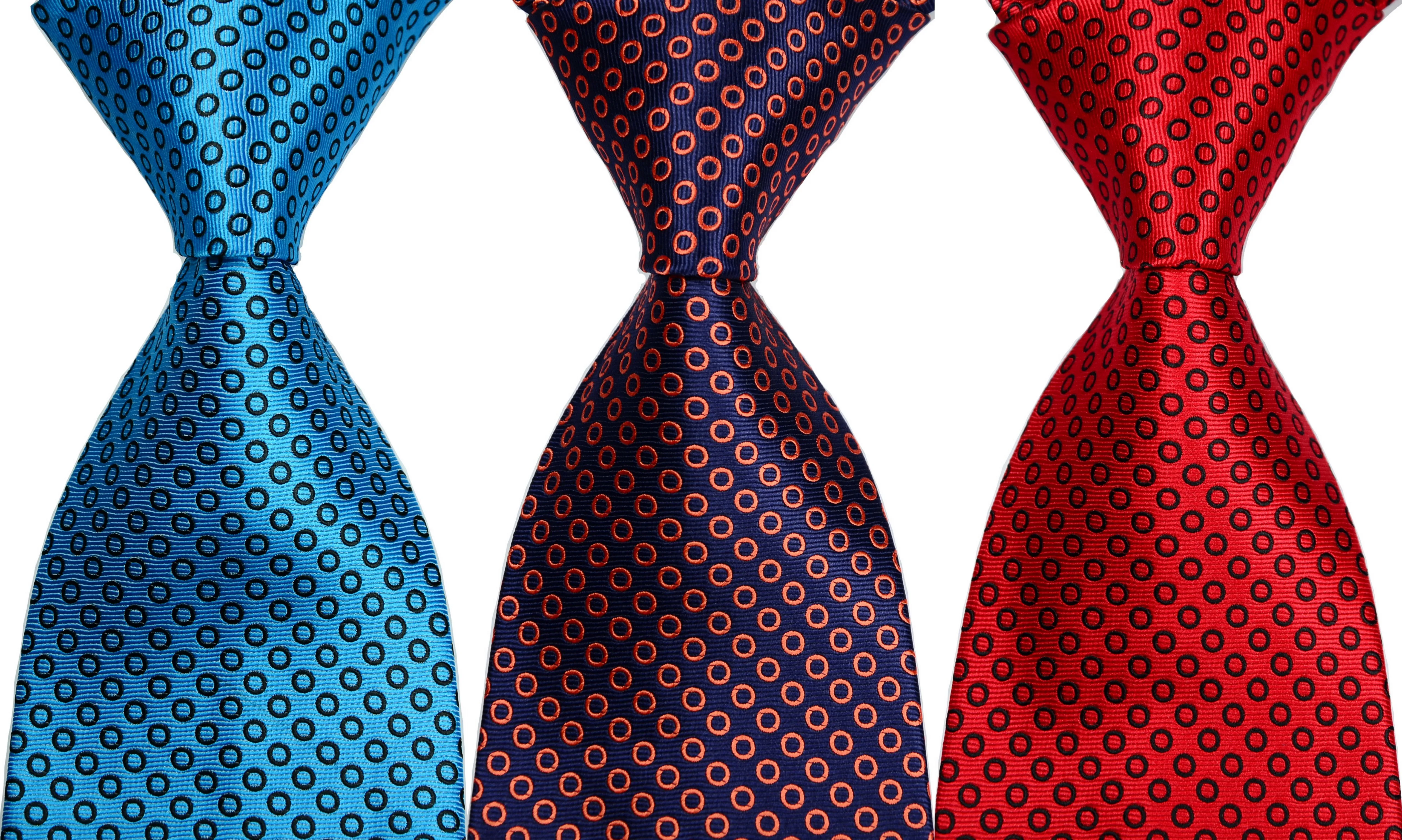 Шелковый галстук в горошек для мужской синий оранжевый красный жаккард вечерние