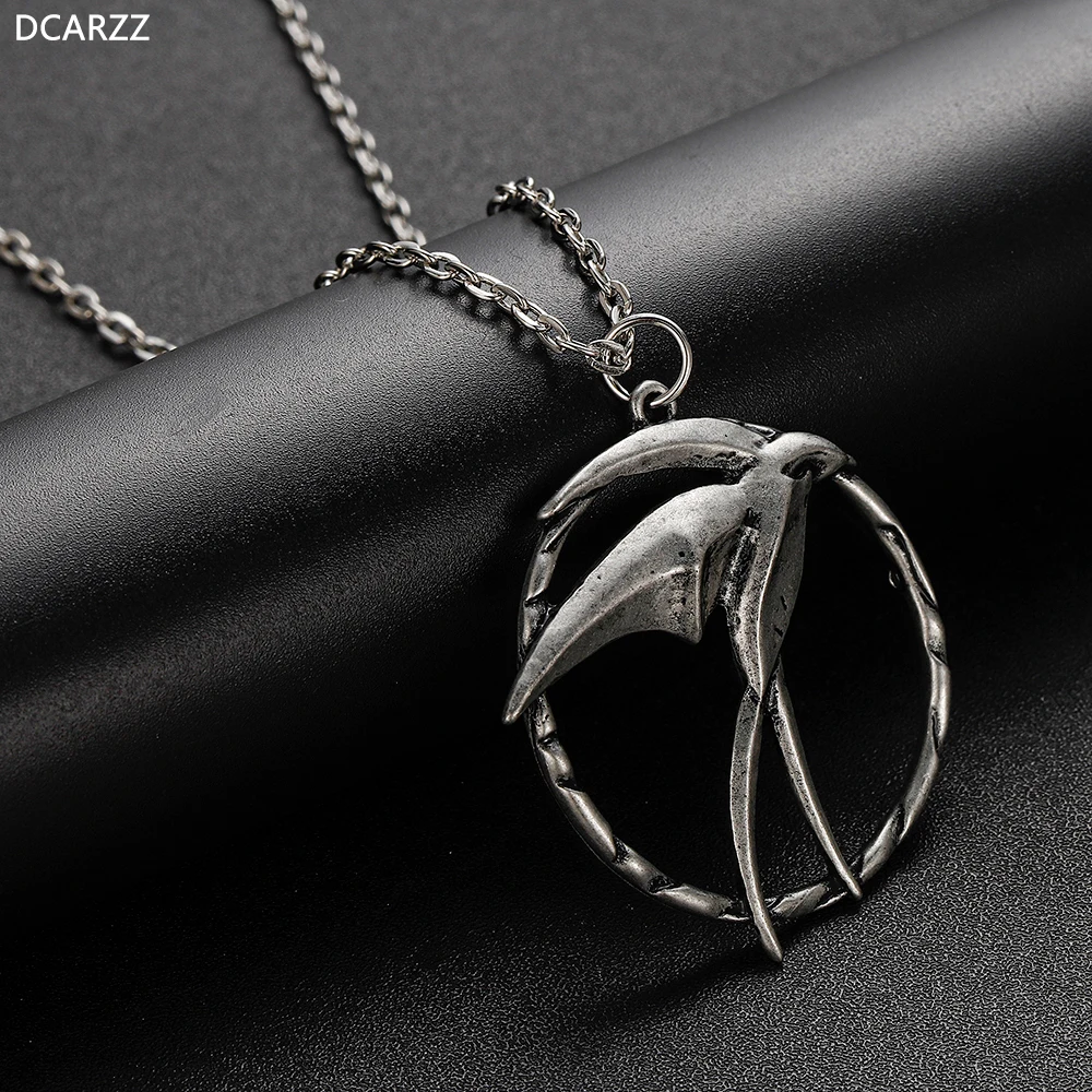 2020 Wizard Medallion Necklace Silver Plated Wolf Pendant Ciri ...