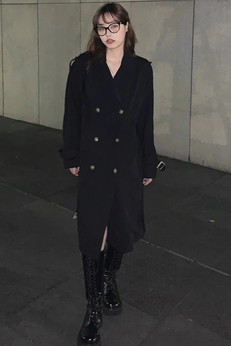 

Female long over-the-knee versatile coat A641