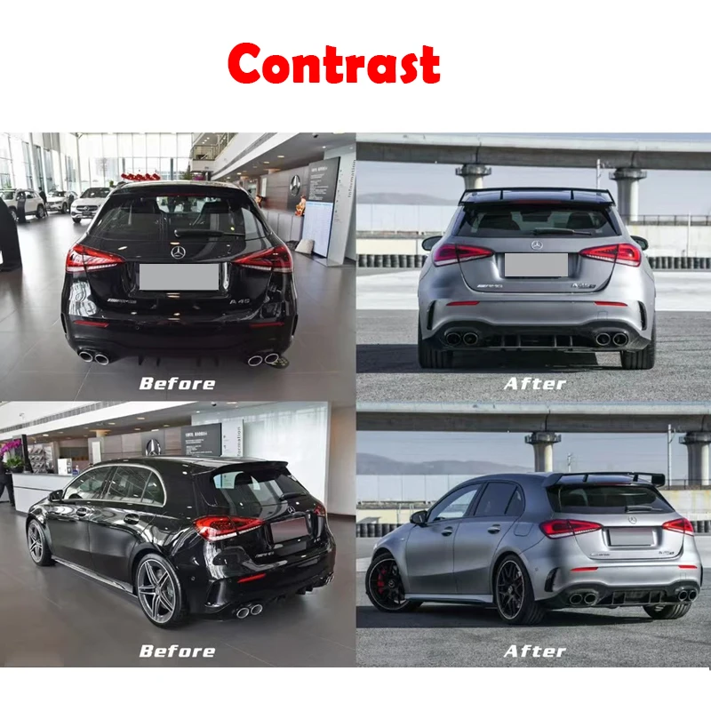 Спойлер заднего бампера AMG Style A45 глянцевый черный для W177 W176 mercedes benz класса А line