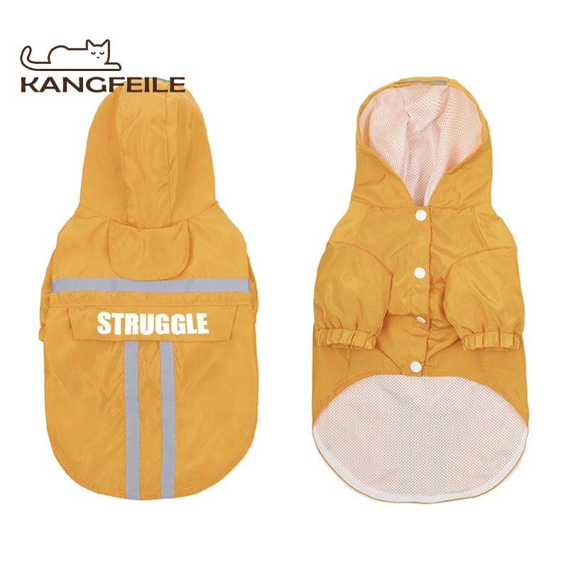 

Светоотражающий дождевик для домашних животных KANGFEILE, водонепроницаемая одежда для собак, модный дождевик для маленьких собак, бульдог, щен...