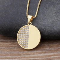 aibef classic cubic zircon lucky hamsa square pendant for women hot sale gold necklace girls wedding reception jewelry gift