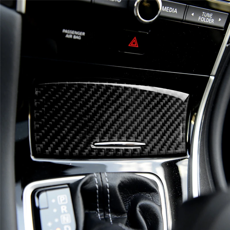 

For Infiniti Q50 Q60 2014-2019 Car Styling Carbon Fiber Console Cigarette Lighter Cover Trim Car Accessories
