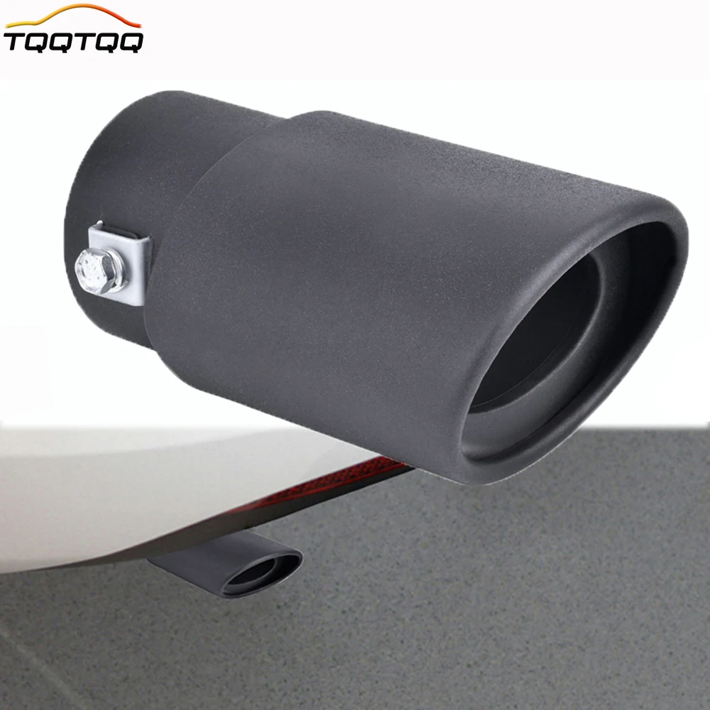 

Universal Stainless Steel Car Exhaust Pipe Muffler Covers Matte black Tail Throat Muffler