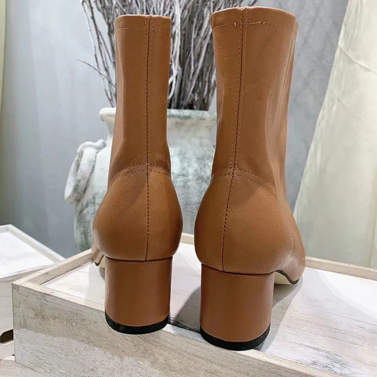 Зимние ботинки женские осенние ботильоны на среднем каблуке Botas Mujer кожаные