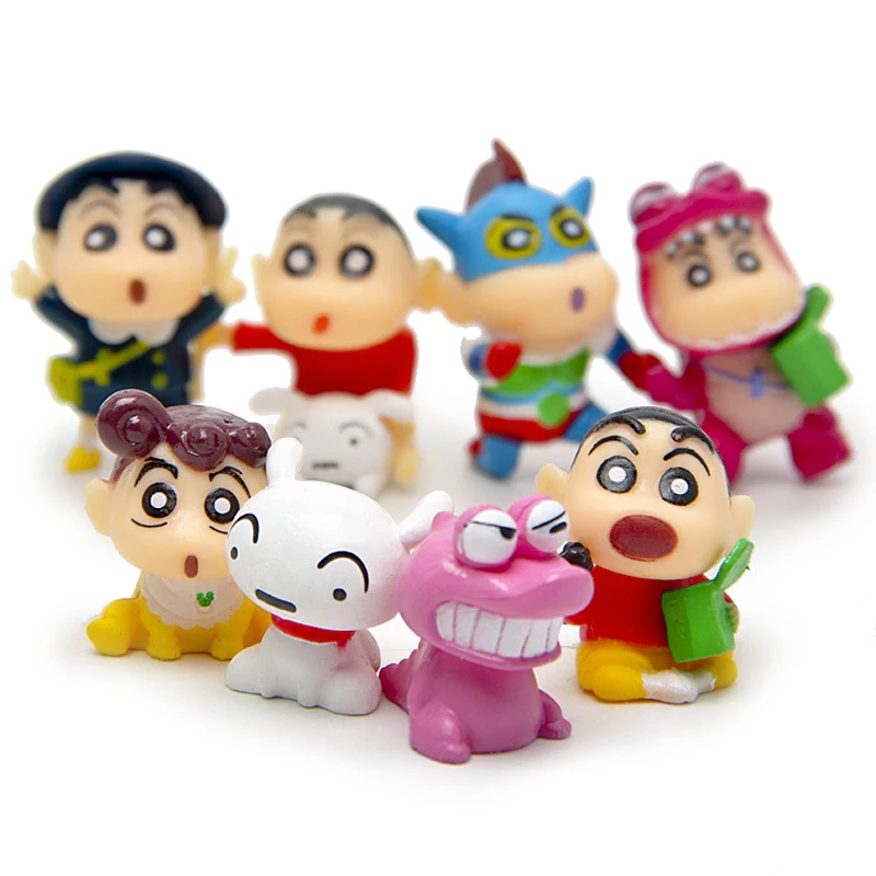 8 шт./лот DIY Аниме Crayon Shin chan косплей милые Фигурки игрушки ПВХ экшн Коллекционная